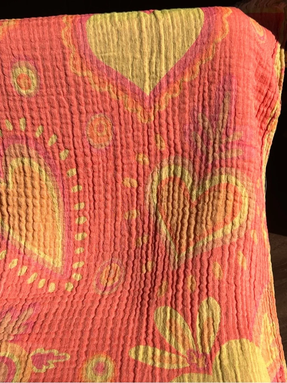 NEON COAST Hippie Hearts FLiPSiDE XL Woven Blanket Towels Festival 44 x 78 Woven